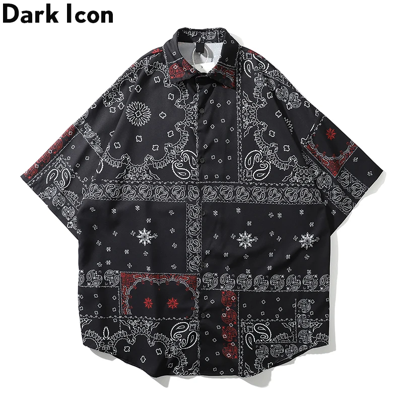 Гавайская рубашка Dark Icon для мужчин и женщин летняя уличная одежда с принтом