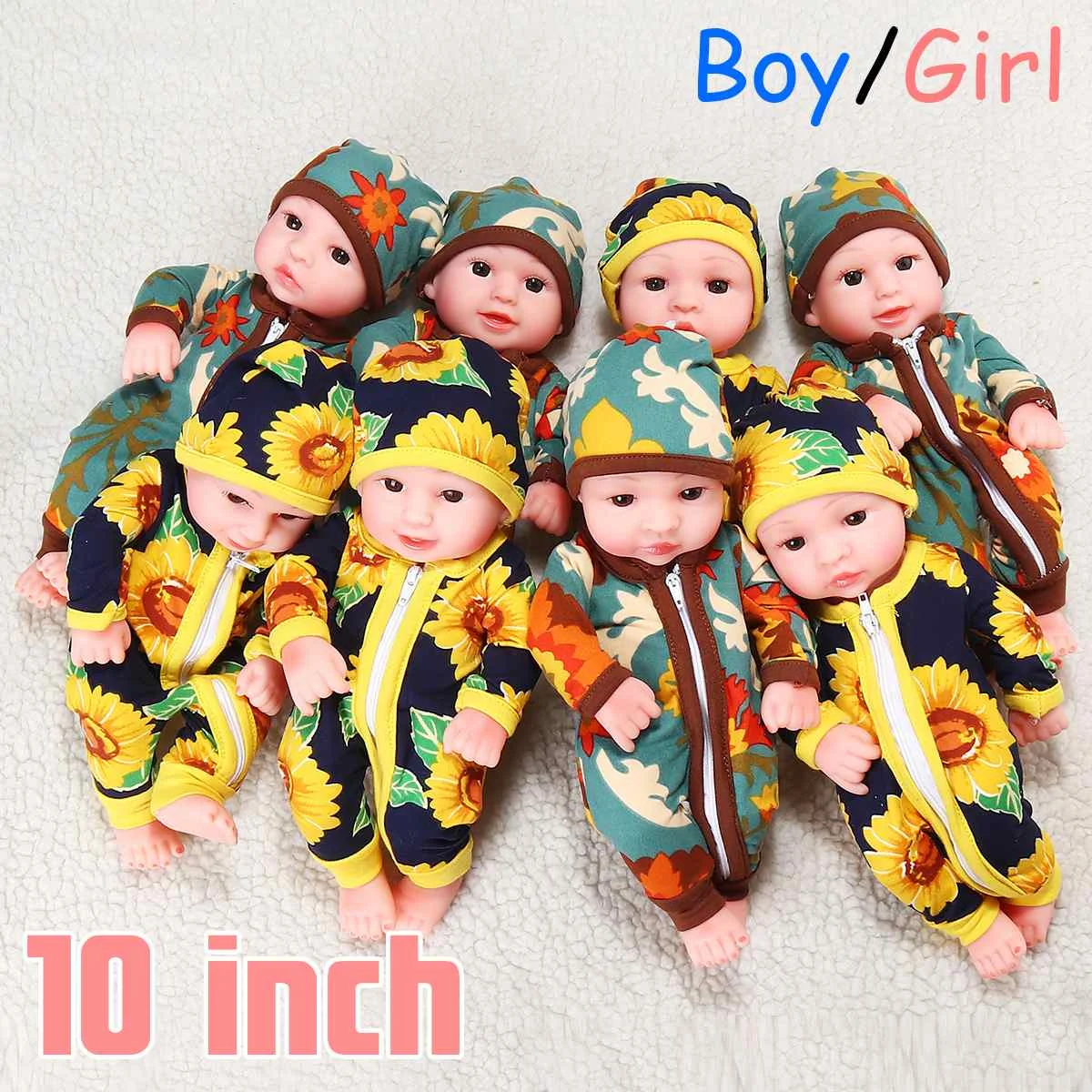 10 ''мини Reborn Baby девочка мальчик полный силиконовый винил милый одет младенец кукла реалистичные Bebes Reborns для малыша Купание кукла 26 см