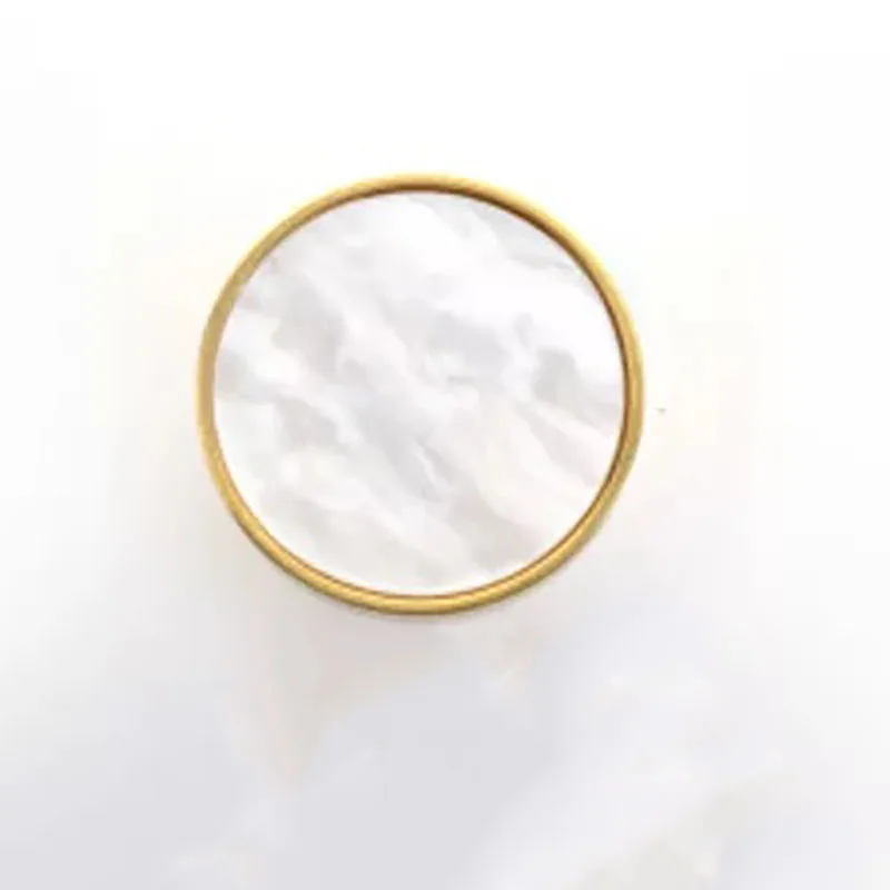 white 2 Круглый мраморный латунный Шкаф Тянет/Кухня Ручка ящика шкафа мебельные ручки, фурнитура для шкафа - Цвет: white 2