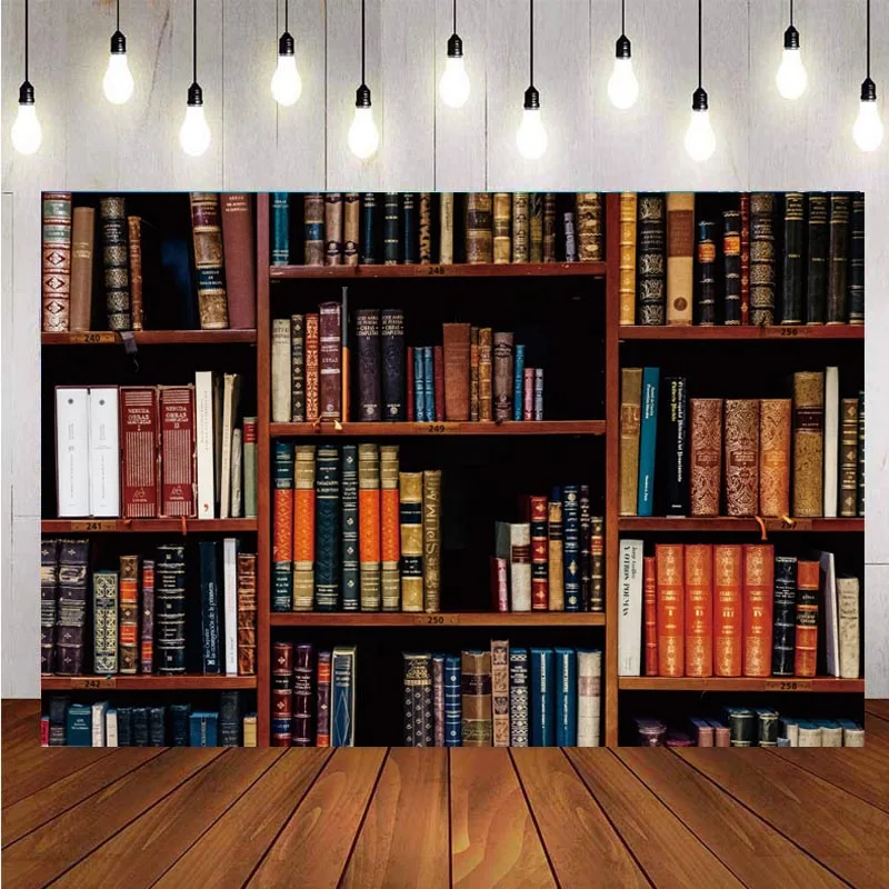 Фон-книжная полка книжный шкаф для фотосъемки с изображением библиотеки фон