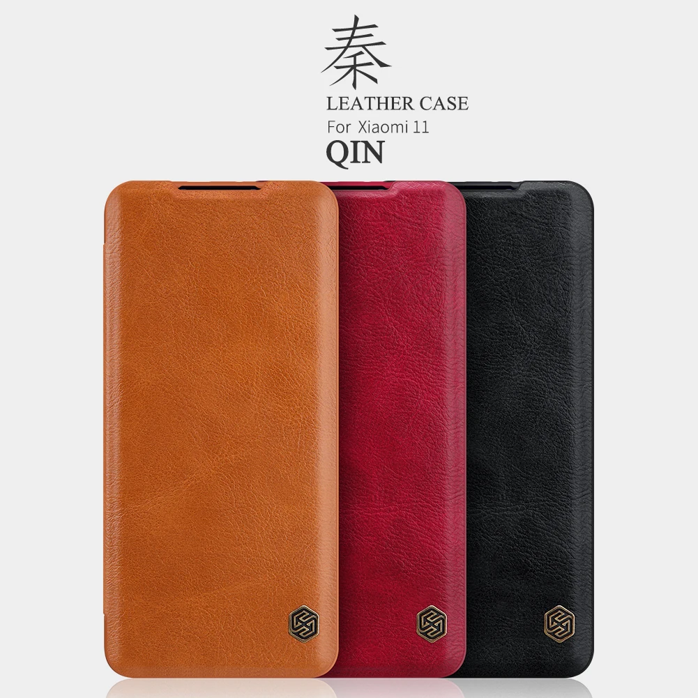 Dành Cho Xiaomi Mi 11 Ốp Lưng 5G Nillkin Qin Cao Cấp Da Bảo Vệ Kinh Doanh Khe Cắm Thẻ Mỏng Dành Cho Xiaomi mi11 Mi 11 Ốp Lưng 5G xiaomi leather case cover