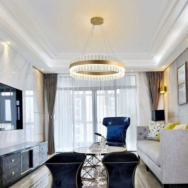 Ring Lamp For Dining Table Center Living Room Restaurant Bedroom Crystal Chandelier LED Decor Indoor Lighting,led chandelier,ceiling chandelier