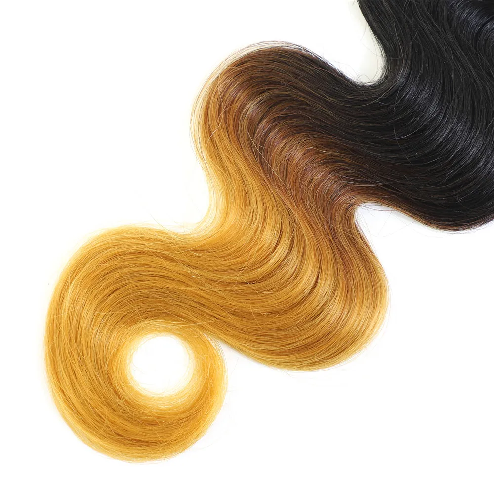 Живая красота синтетические объемные волнистые волосы пряди 6 Пряди 240 г 24' синтические Омбре желтые волосы для наращивания все в одном мягкие гладкие волосы