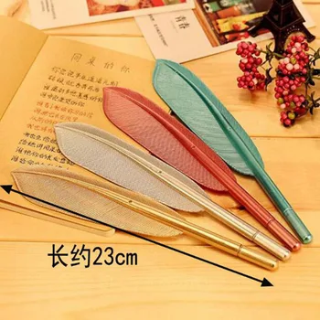 

1pc New Feather Shape 0.5mm Black Ink Fine Plastic Feather Pen Gel Pen For School Writing Signature Girl Gift Office Stationery