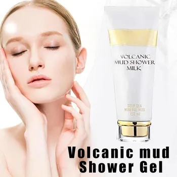 

150ml Whitening Volcanic Mud Bath Milk Cream Body Wash Exfoliating Body Lotion for Men Women Body Whitening Lotion