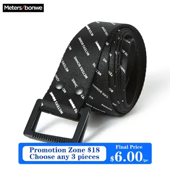 

Metersbonwe Canvas Letter Printing belt men 2020 Spring new belt Korean casual Handsome Tooling wind men College belt 232333