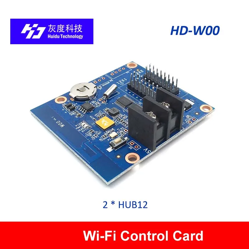 Huidu HD-W0 W00 2*HUB12 Port 320*32Pixels Controller Support P10 Single Color WIFI LED Display Control Card led screen display card