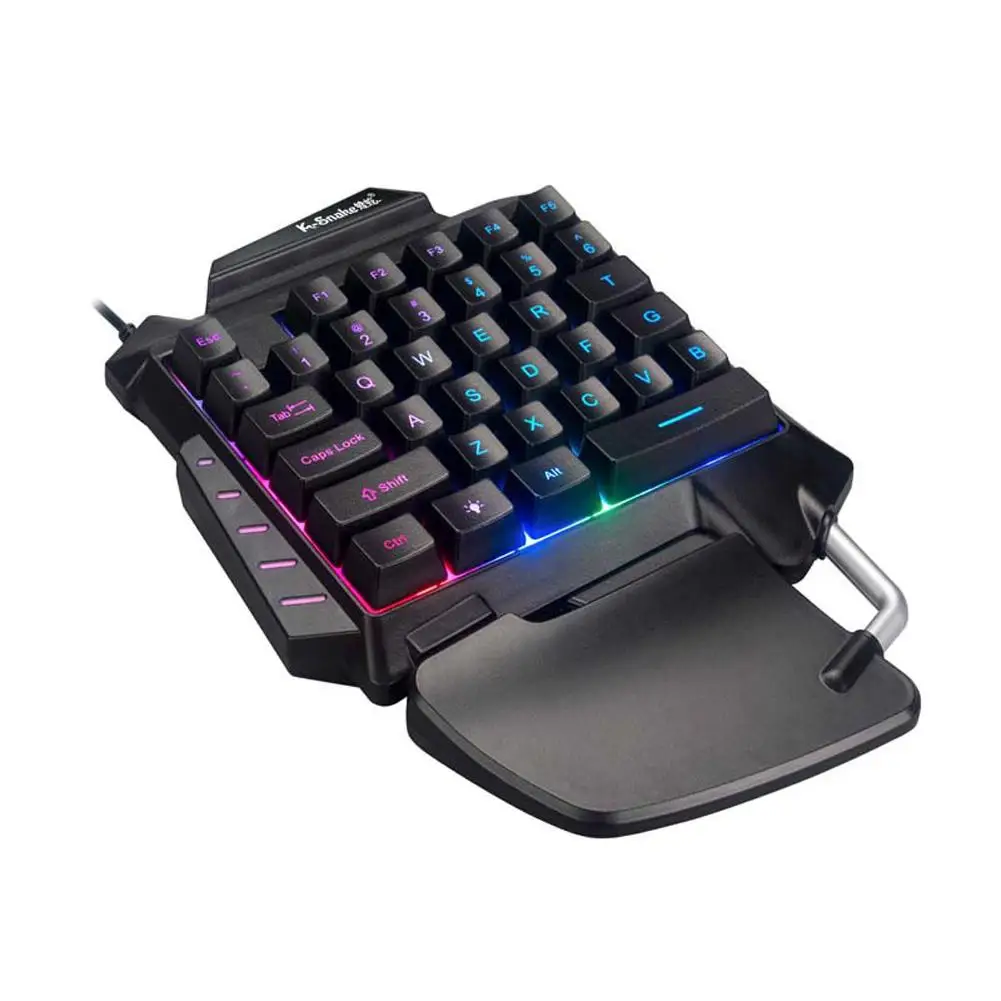  MeterMall Ergonomic Multicolor Backlight Single Handed Gaming 35 Keys Mechanical Keyboard For Compu
