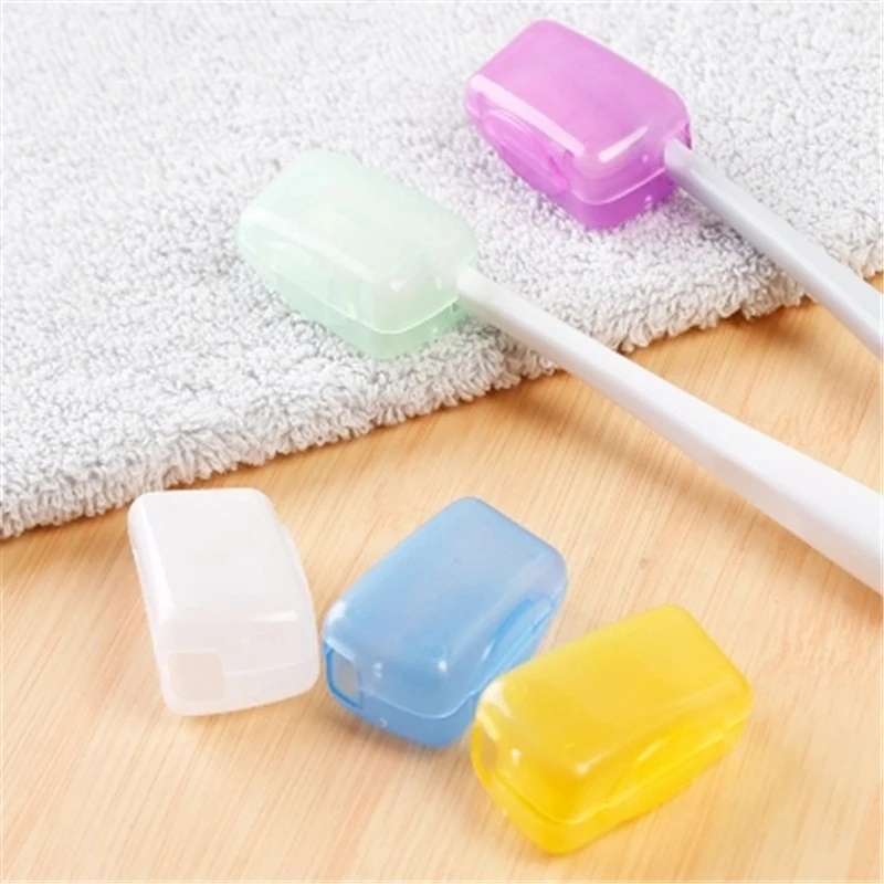 

Portable Travel Toothbrush Head Cover, Colorful Plastic Toothbrush Cap, Storage Cap, Hiking and Camping, 5Pcs per Set