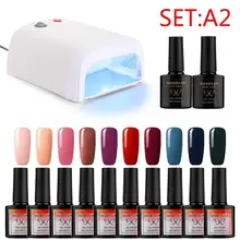 Набор лаков для ногтей с 10 лаками для ногтей и УФ светодиодная лампа для сушки ногтей профессиональный маникюрный набор для ногтей Инструменты