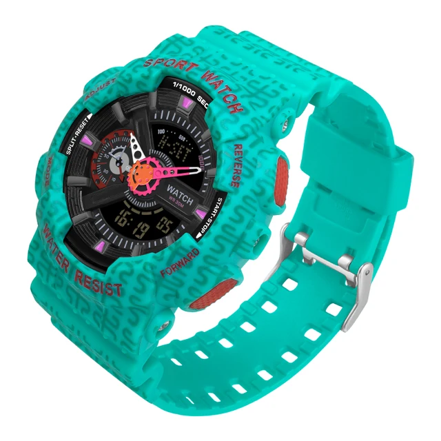 Men's Quartz Waterproof Shockproof Watch Fashion Multifunction Women Digital Clock Man relogios masculino Sports Watches 2021 green