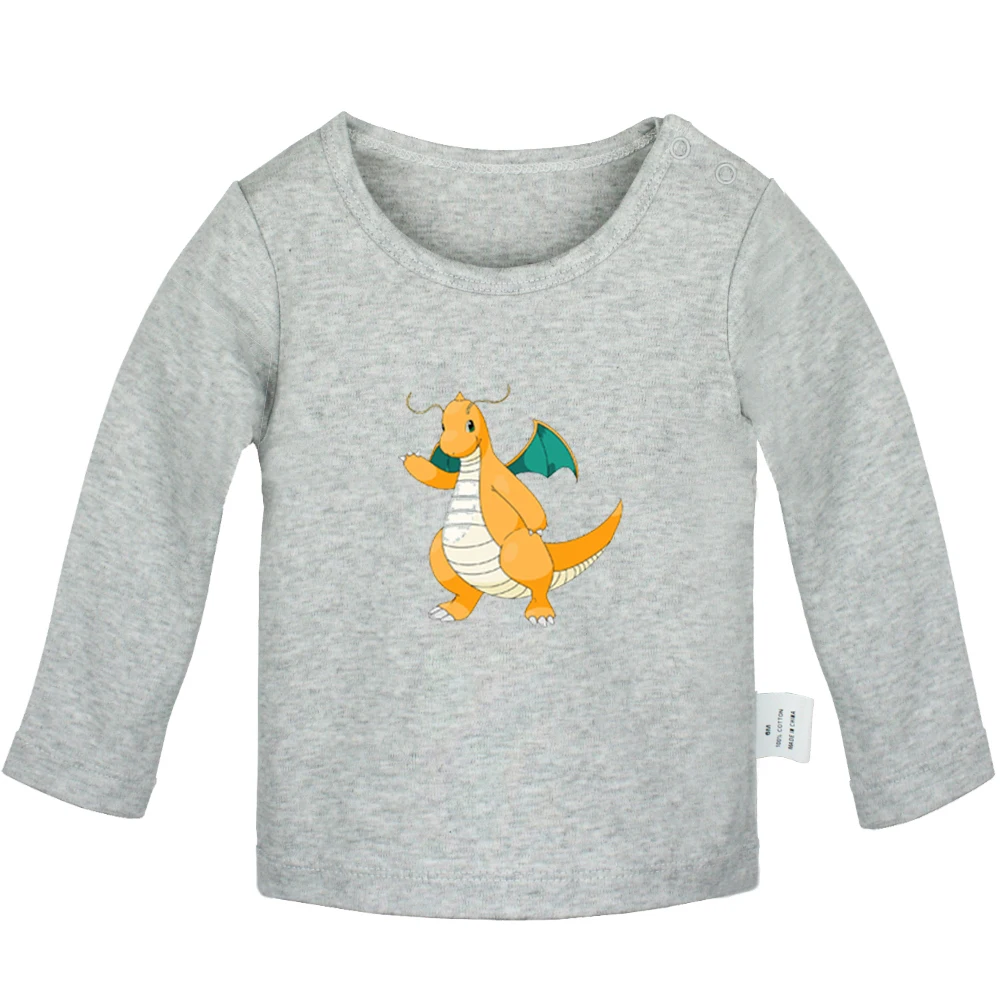 JcBabyY947GC Футболки для новорожденных с рисунком из мультфильма «Покемон», «псыдак», «драконит», «старю»; однотонные футболки с длинными рукавами для малышей - Цвет: JcBabyY947GC