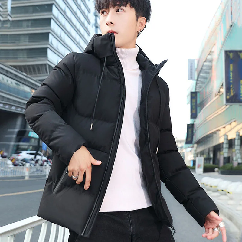 North Winter Jacket Men 2019 New Plus Velvet Padded Parka Korean Face Hooded Warm Long sleeved 3