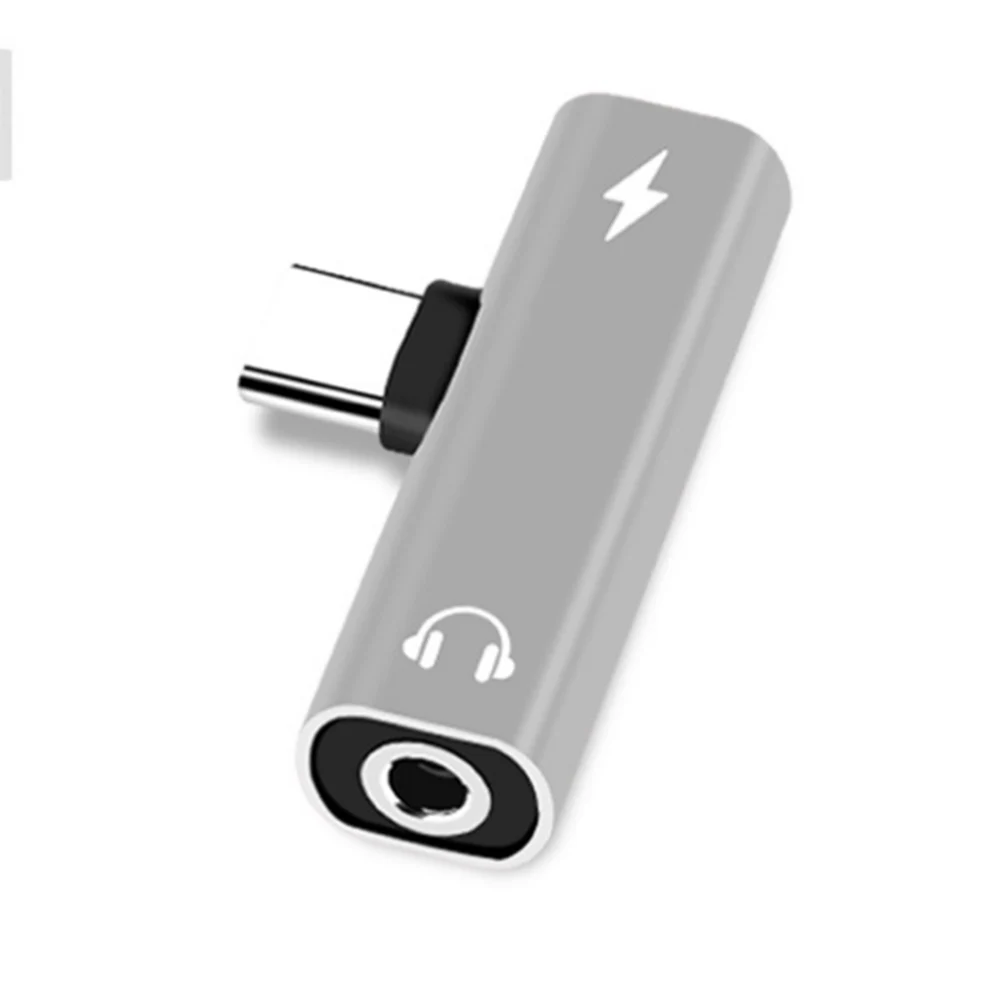 Usb type-C аудио адаптер 2 в 1 type C до 3,5 мм разъем для наушников зарядный конвертер для Xiaomi 6 huawei P10 mate 20 - Цвет: Silver