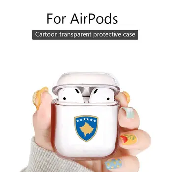 

Funny pattern for Apple Airpods 1 2 pro case Transparent Bluetooth Headphone protective case Creative Kosovo Coat Of Arms