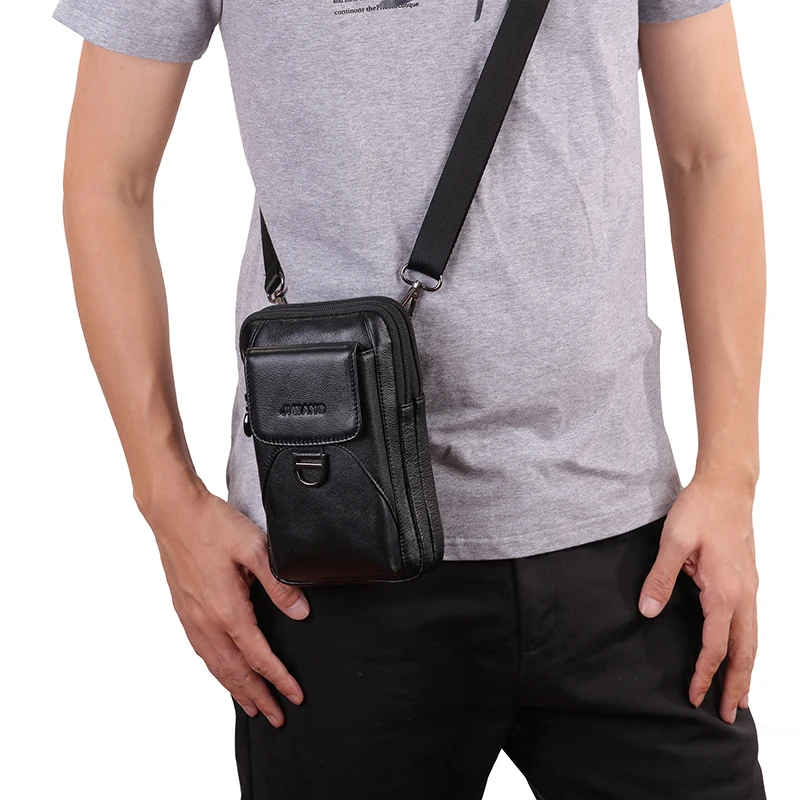 Мужская многофункциональная поясная сумка из натуральной кожи, маленькие поясные сумки, набедренный ремень, Повседневная сумка на плечо, кожаные поясные сумки, мужские сумки