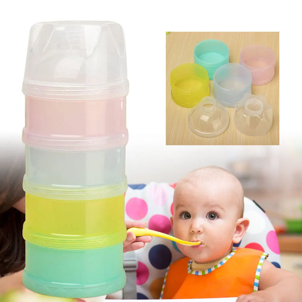 4 слоя молочного порошка чехол Диспенсер Путешествия Дети младенческой контейнер для кормления