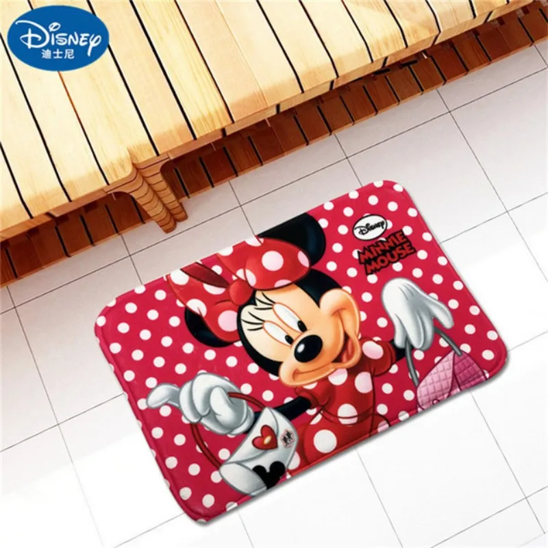 

Minnie Mouse Flannel Bath Mat Bath Rug Absorbent Soft Bathroom Rugs Carpet for Shower Tub Bedroom Entry Machine Washable