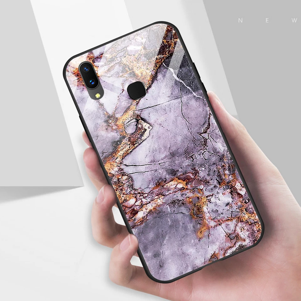Крышка для Vivo X21i TPU модная жесткая Защитная крышка для телефона для Vivo X21 X21UD роскошный мягкий край ударопрочный корпус из закаленного стекла