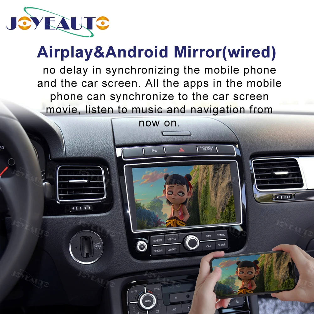 Joyeauto Wifi беспроводной Apple Carplay для 2010- Volkswagen Toureg Golf с iOS13 Android зеркало Android авто зеркало в форме яблока