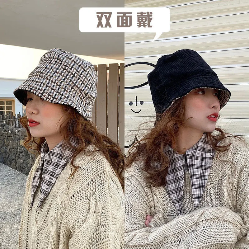 Осенняя и зимняя японская Вельветовая шляпа от воздержания, Рыбацкая шапка, Женская Весенняя и Осенняя Корейская версия прилива