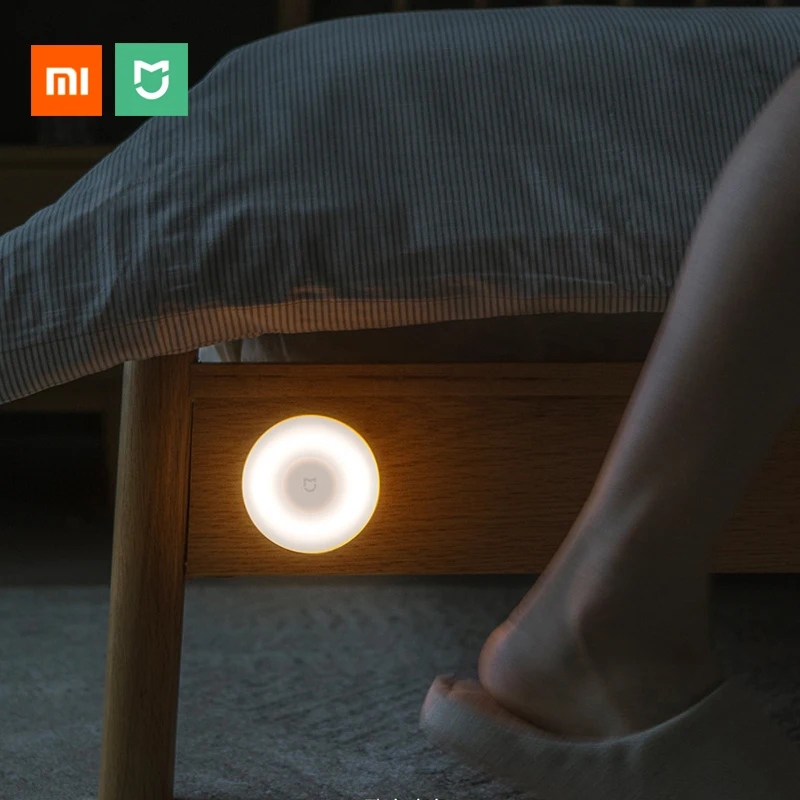 Xiaomi Mijia светодиодный индукционный ночной светильник 2 360 вращающийся регулируемая яркость инфракрасный умный датчик движения с магнитной основой