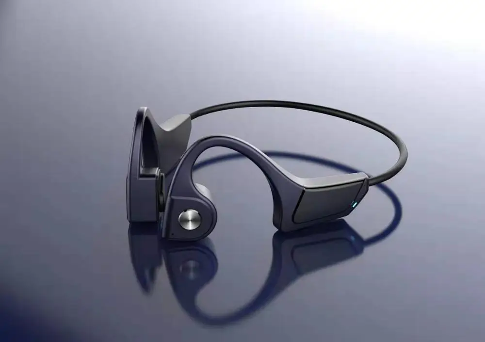 LYMOC костной проводимости беспроводные гарнитуры Bluetooth наушники не в уши HD микрофон Шумоподавление для вождения автомобиля Бег Спорт - Цвет: Blue