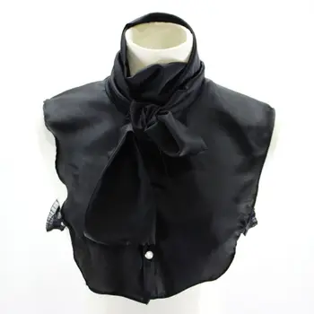 

Satin DIY Bowtie Half Shirt Pleated Stand Fake Collar Adjustable Necklace Choker 449F