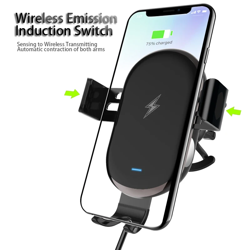 Qi автомобильное беспроводное зарядное устройство для iPhone XR XS зарядное устройство для мобильного телефона инфракрасная индукция быстрая Беспроводная зарядка Автомобильная Подставка для телефона