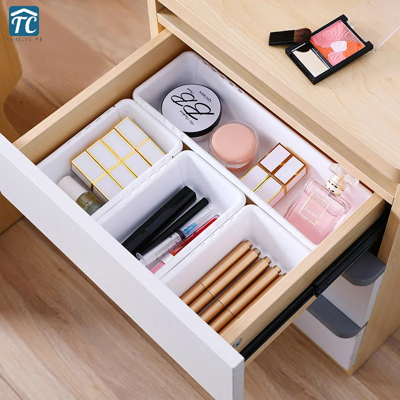 

Retractable Drawer Storage Box Divider Plastic Kitchen Cutlery Make Up Sundry Cosmetic Desktop Household Space-saving Container