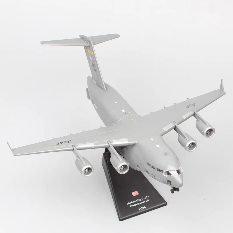 1:200 масштаб Амер USAF 2010 Boeing C-17A Globemaster III большой Военный транспортный самолет литая под давлением модель автомобиля игрушечный истребитель