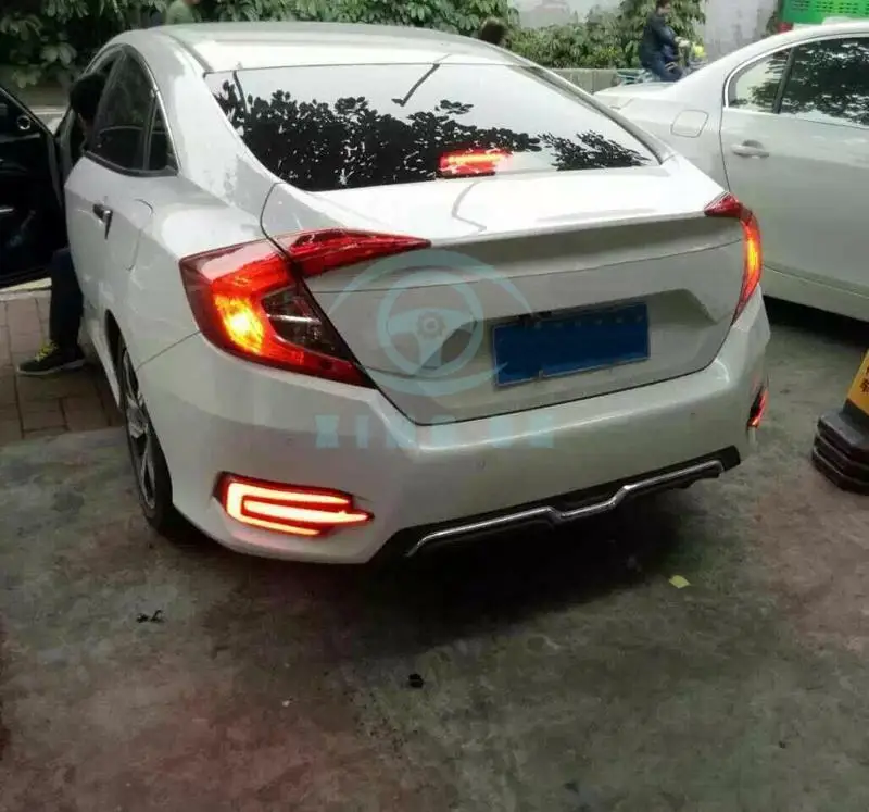 Для Honda Civic 10th 2шт светодиодный задний противотуманный фонарь противотуманный световой стоп-сигнал Тормозная лампа автомобильные аксессуары модификация автомобиля