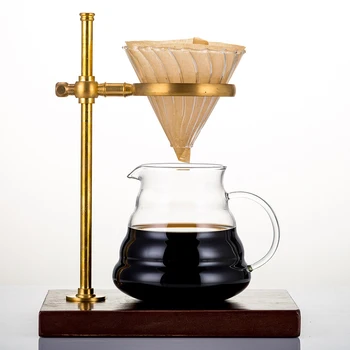 

Adjustable Height Coffee Filter Dripper Pot Rack Tea Cup Holder Stand edges Coffee Copper Holder Filter Brewing Cafe Accessory