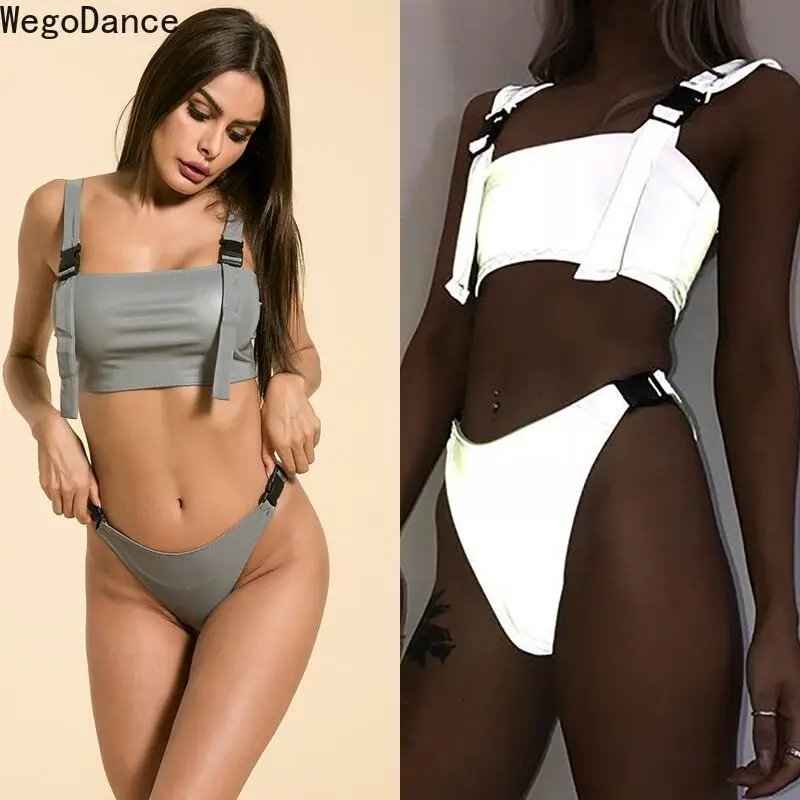 

New Sexy DJ NightClub Reflective Fluorescent GOGO Show Lead Dance Costume cheerleading dance costumes