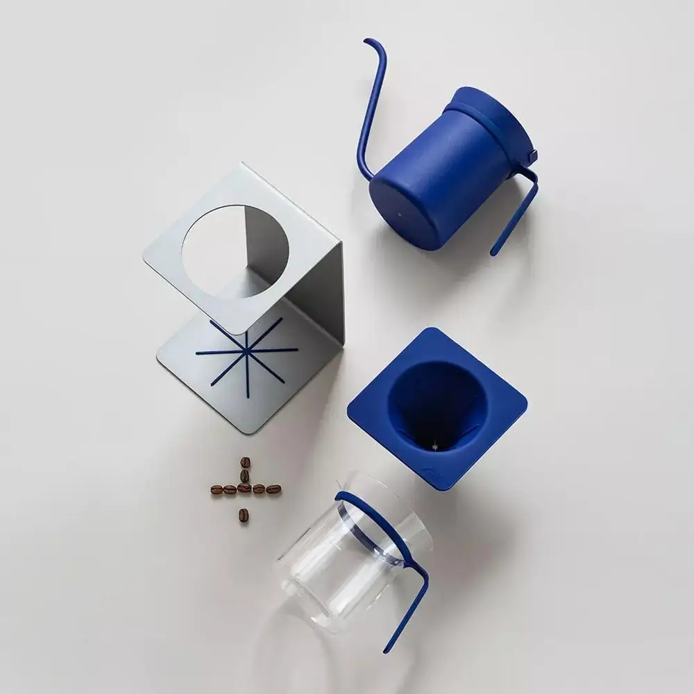 고품질 미니멀리스트 양조 키트 커피 포트 여행 야외 커피 메이커 세트 커피 주전자 도저 스탠드 컵 위에 부어