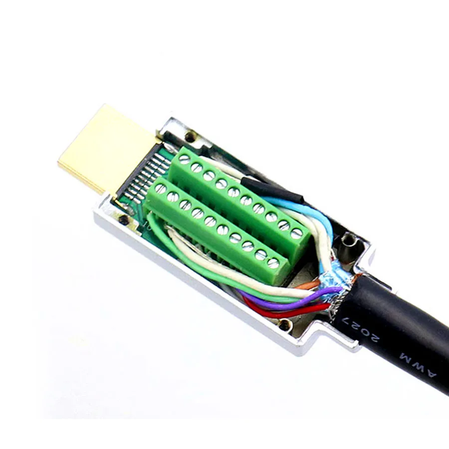 EClyxun 1 шт. DIY Стандартный HDMI Бесплатный сварной Штекерный соединитель 19Pin Кабельный разъем 19+ 1 позолоченный ремонтный разъем с пластиковой оболочкой