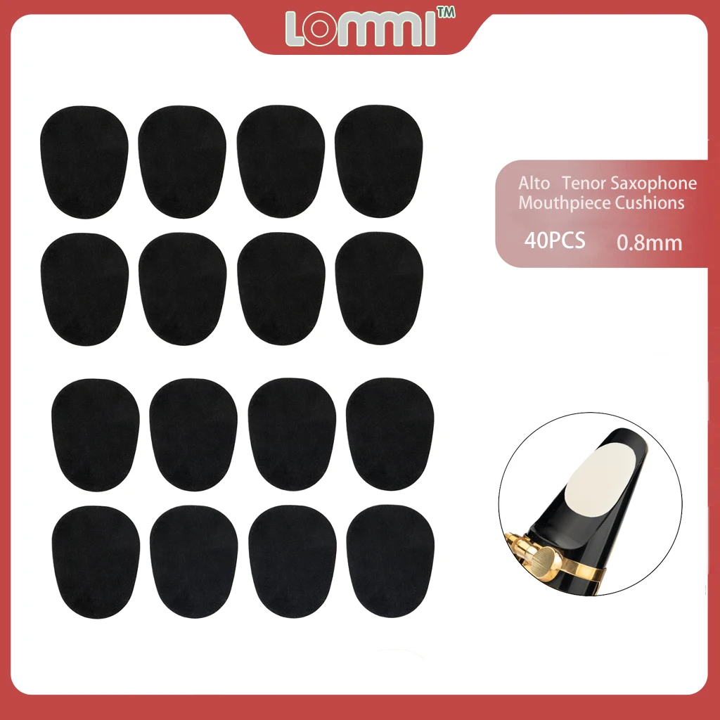 

LOMMI 40PCS Sax Mouthpiece Cushions 0.8 mm Tenor/Alto Clarinet Saxophone Mouthpiece Patches Pads Woodwind MTP Accessories