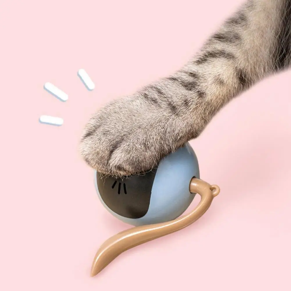 Interactive Electronic Self Rotating Roll Ball with Color-changing Light Smart Cat Toy Pet Cat Toy Automatic USB Ball for Cat