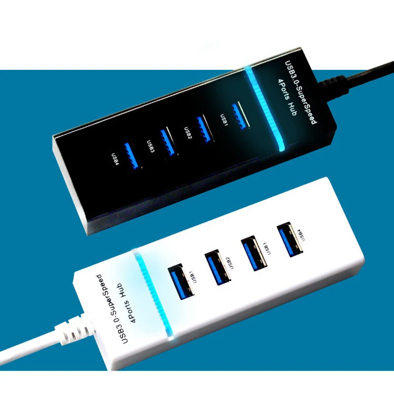 Extensor de Cable USB 3,0 para portátil, estación de acoplamiento de concentrador de 4 puertos