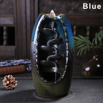 

Newly 1 Pcs Backflow Censer Smoking Flow Ceramic Incense Holder Craft for Home Office New VA88