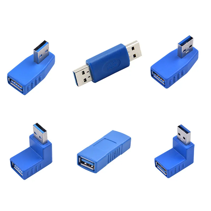 Синий USB-соединитель штекер 90 градусов гнездовой разъем для 3 0 кабеля удлинитель