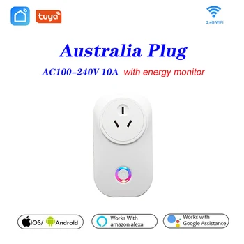 

Tuya WIFI Smart Socket Smart Plug Australia Plug 10A Remote Control Alexa Google Home Energy Monitor