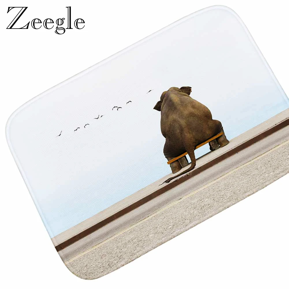 Zeegle Printed Animal Mat Doormat Comfortable Living Room Carpet Anti-slip Soft Rug Welcome Mat for Entrance Door Absorbent Rug