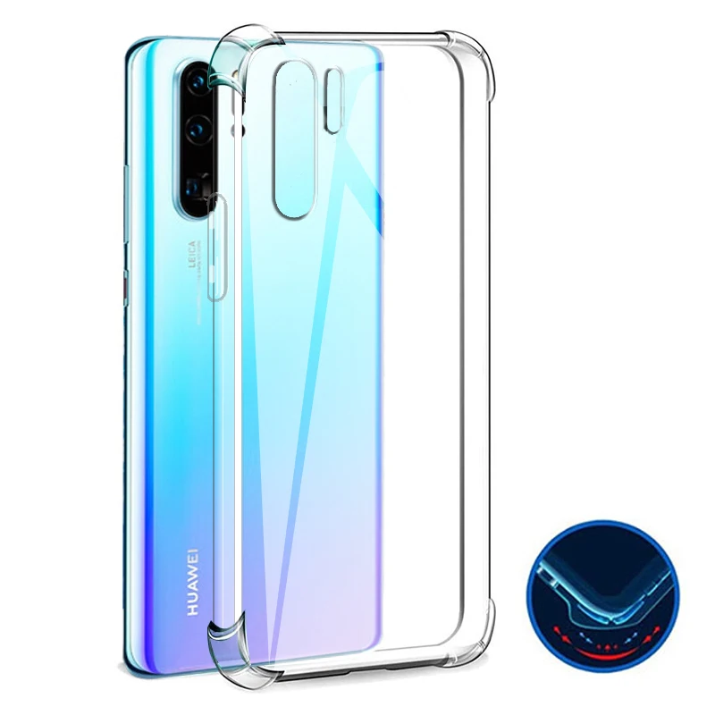 Противоударный силиконовый чехол для Huawei P30 P20 P40 Lite Pro прозрачный Y5 Y6 Y7 Y8 Y9 Prime P Smart