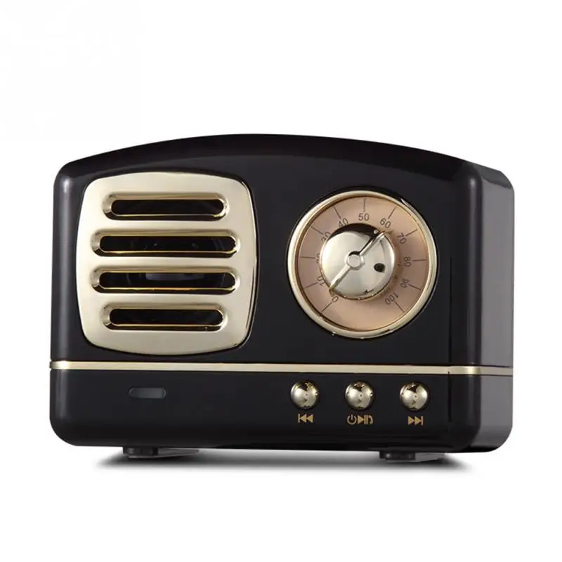 

Built-in V4.1 Wireless Bluetooth Stereo Retro Vintage Microphone Speaker HIFI Aux Portable Bracket