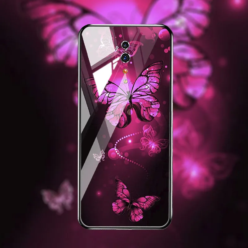 Роскошный чехол из закаленного стекла для телефона для OPPO reno z 2Z чехол s силиконовый чехол на заднюю панель для OPPO Reno Z 2 Чехлы бампер Капа