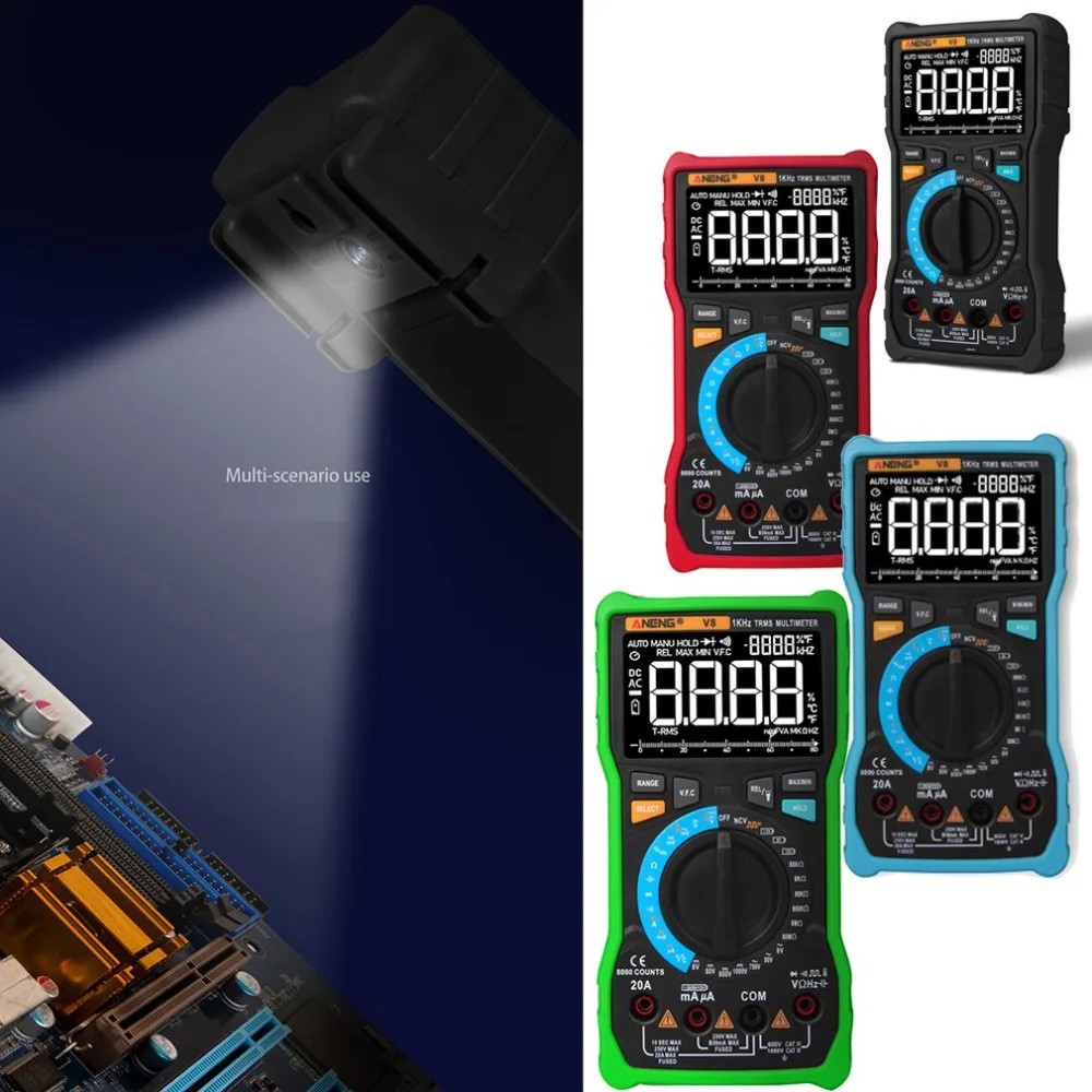 Aneng V8 интеллигентая(ый) Высокоточный мульти-Функция Цифровой мультиметр Anti-Burn цифровой Дисплей универсальный стол