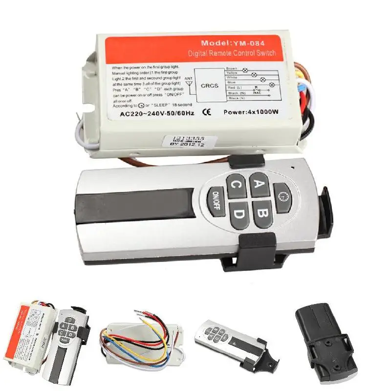 1/2/3/4 Ways On/off 220v Wireless Remote Control Switch Digital