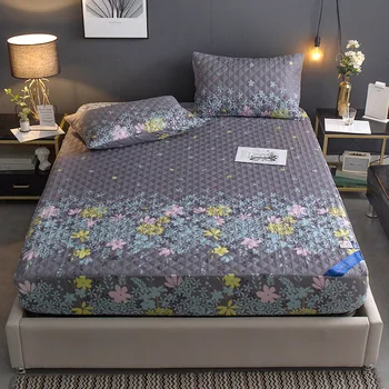 

1PCS Quilted Soft Fitted Sheet Waterproof Cotton Thicken Bed Mattress Cover Anti Dust Mite Mattress Protector Topper Pad