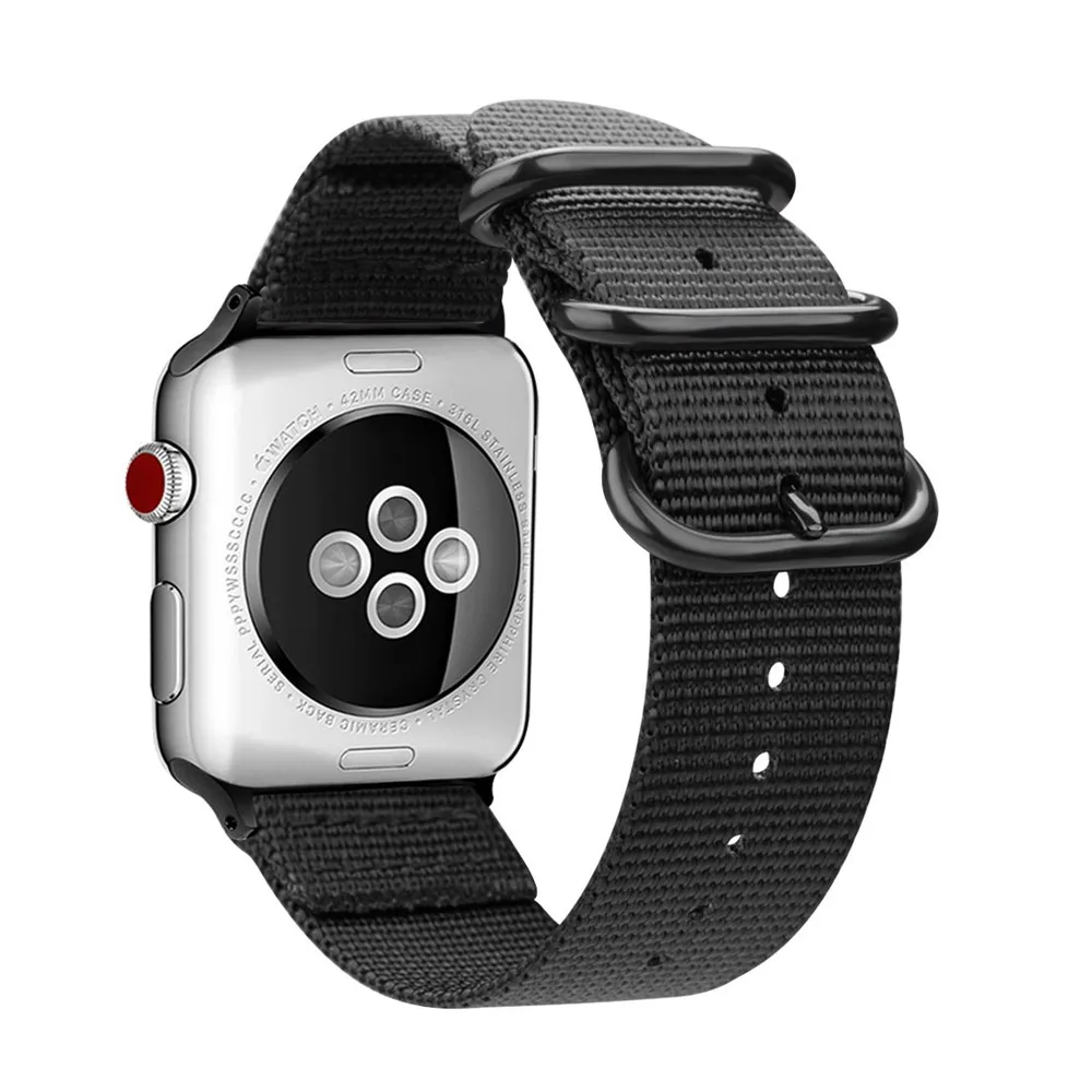 Лидер продаж нейлоновый ремешок для часов для Apple Watch Series 5 4 40 мм 44 мягкие спортивные нейлоновый браслет 38 мм/42 мм, ремешок для наручных часов iwatch 1/2/3